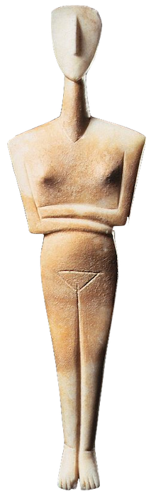 Cycladic Statue of female. NeoHel Learn Greek the smart way